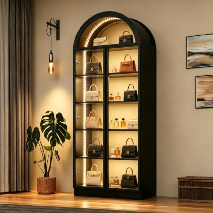 Lighting & Home Decor Studio Photos - Arch display cabinet for living room