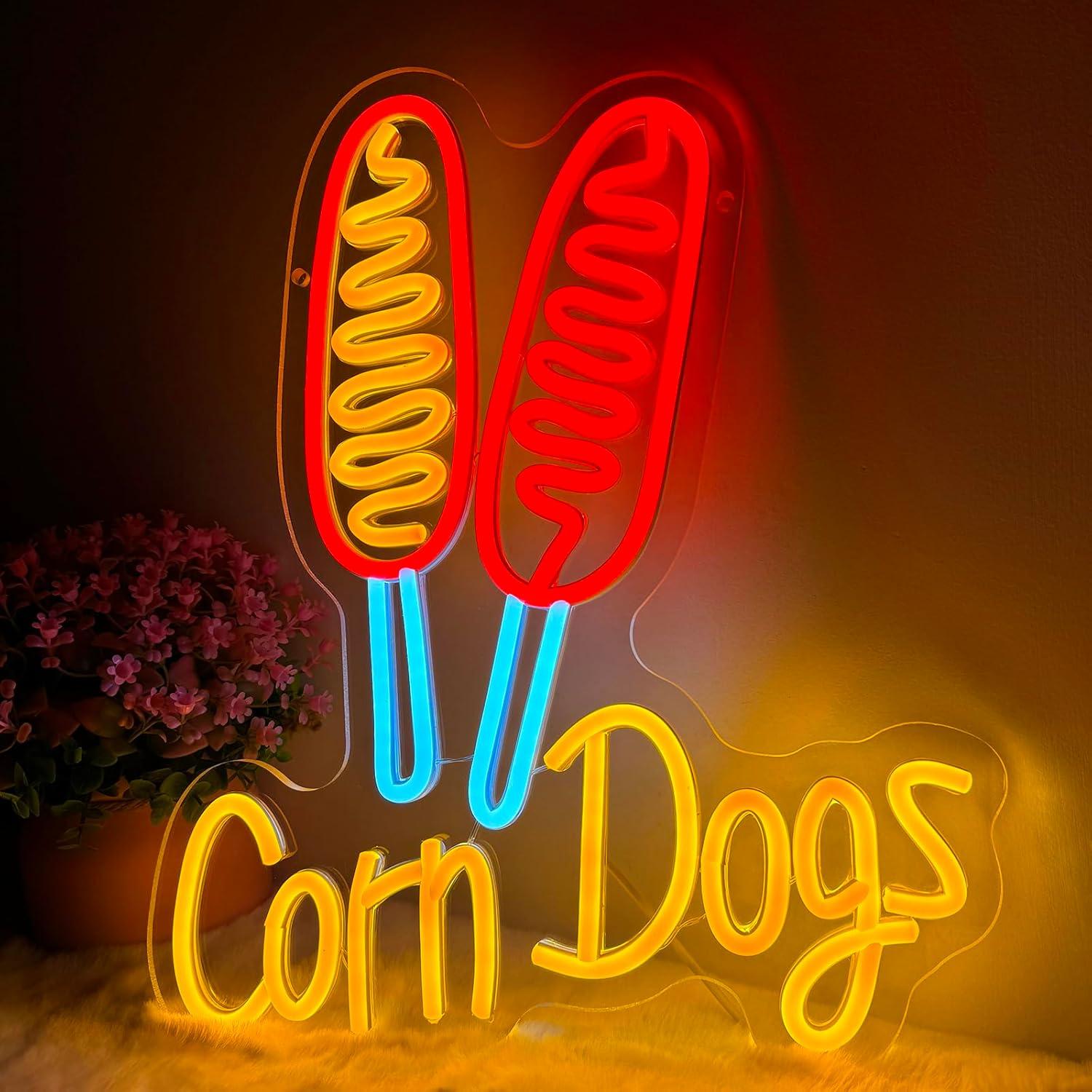 Wall Decor Lighting - Corn Dog Neon Sign Snack USB