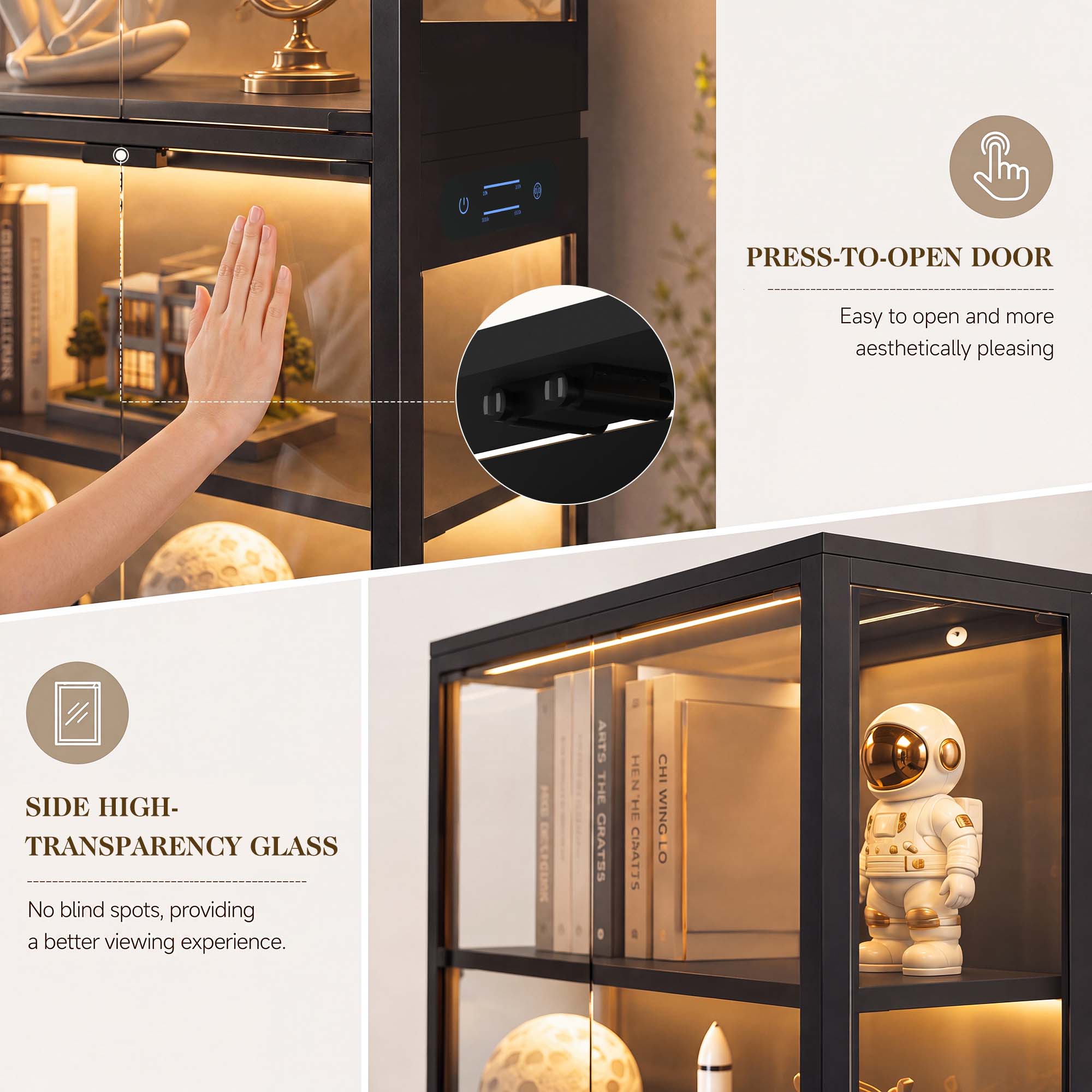 TCGBKAF 5‑Tier Display Cabinet - Lighting & Home Decor Studio Photos ulasan dan harga