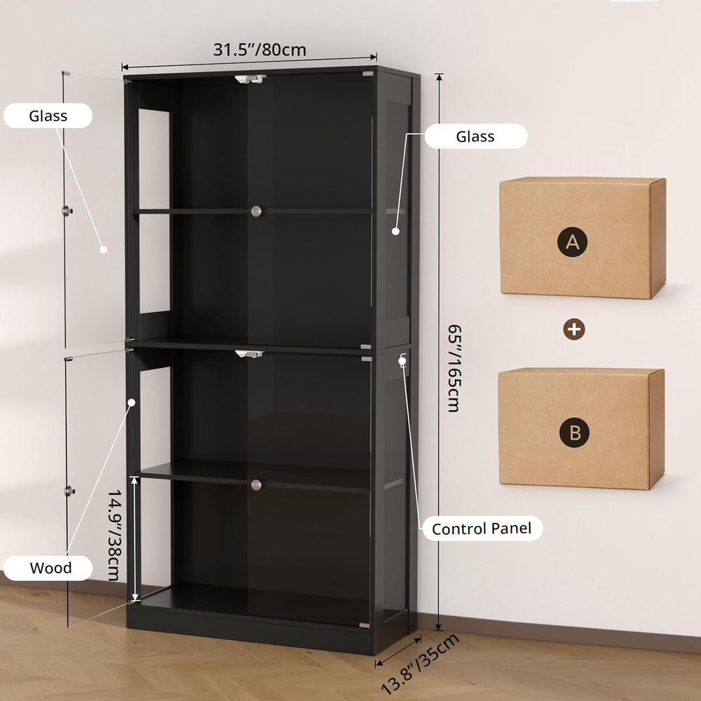 65 Glass Door Display Cabinet, - Lighting & Home Decor Studio Photos ulasan dan harga