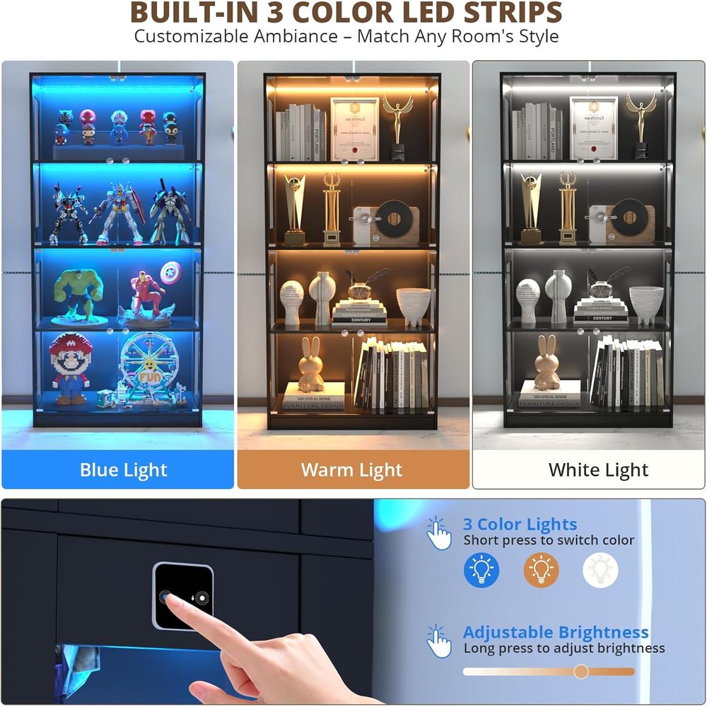 65 Glass Door Display Cabinet, - Lighting & Home Decor Studio Photos ulasan dan harga