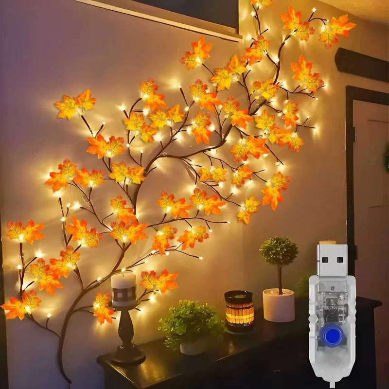 DIY Maple Leaf Rose Pendant US - Wall Decor Lighting ulasan dan harga