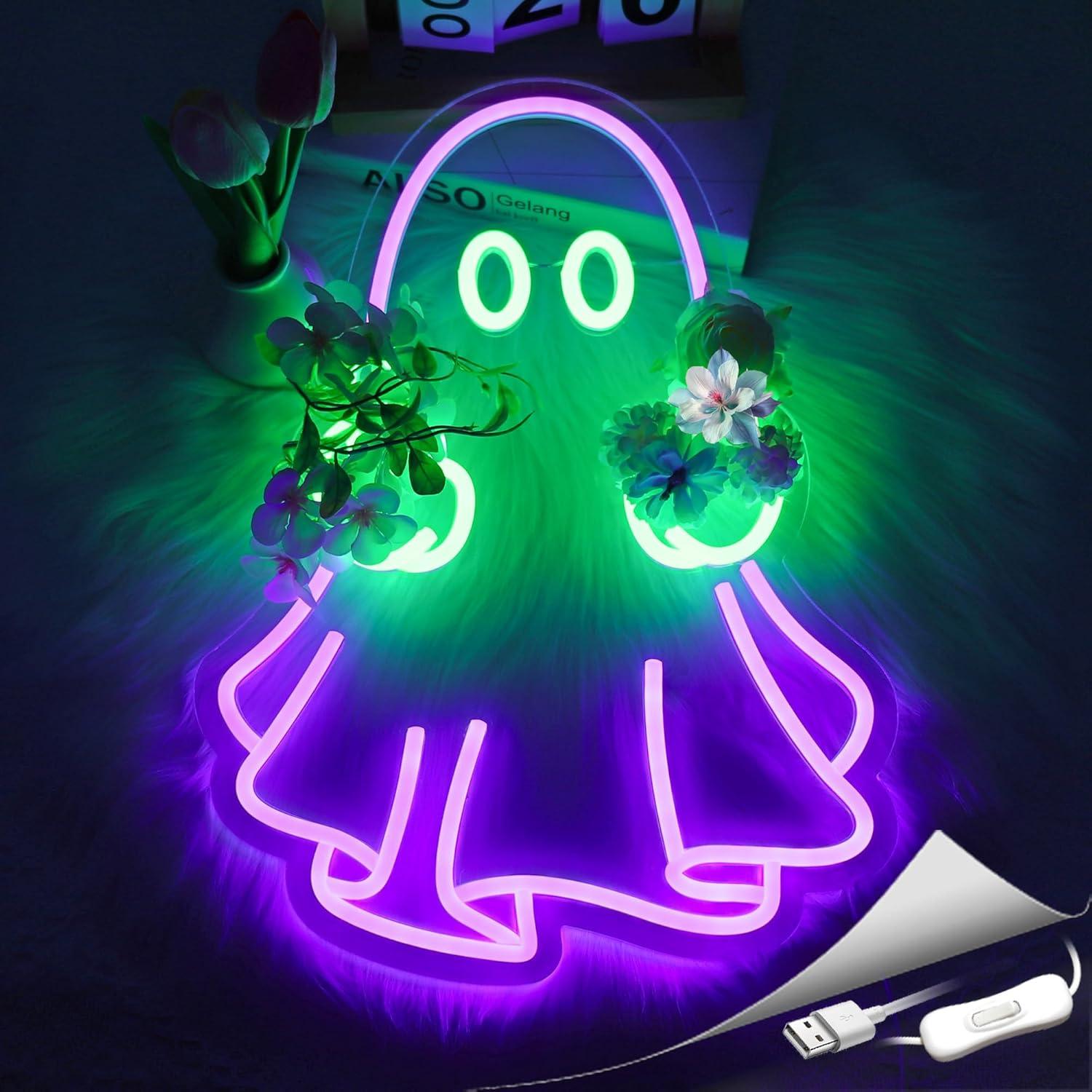 Ghost Neon Sign USB Powered LE - Wall Decor Lighting ulasan dan harga
