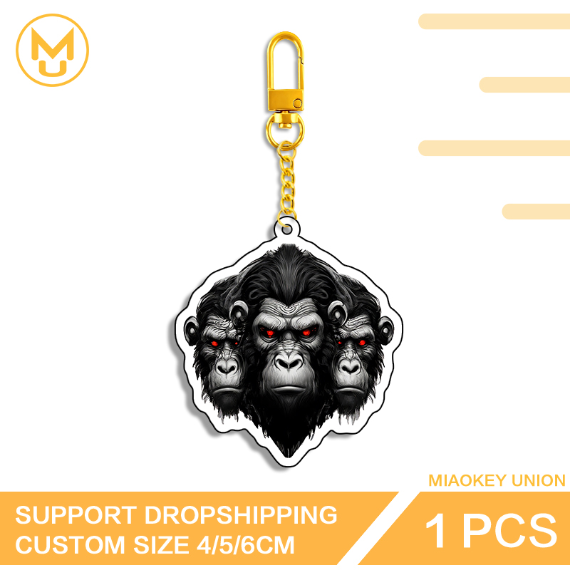 Three Chimpanzee Heads Keyring - Union Lighting & Decor ulasan dan harga
