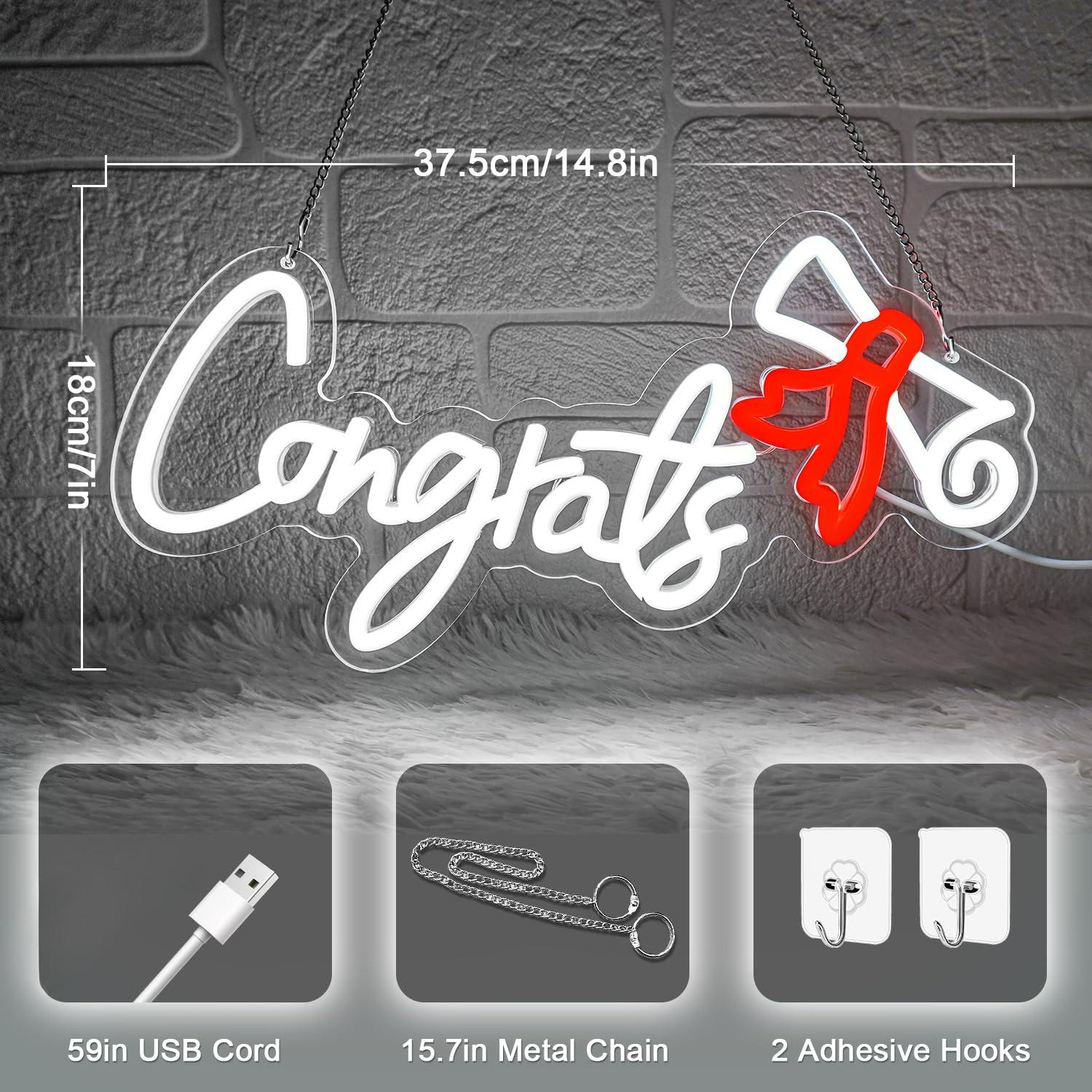 Congrats Graduation Neon Sign  - Wall Decor Lighting ulasan dan harga
