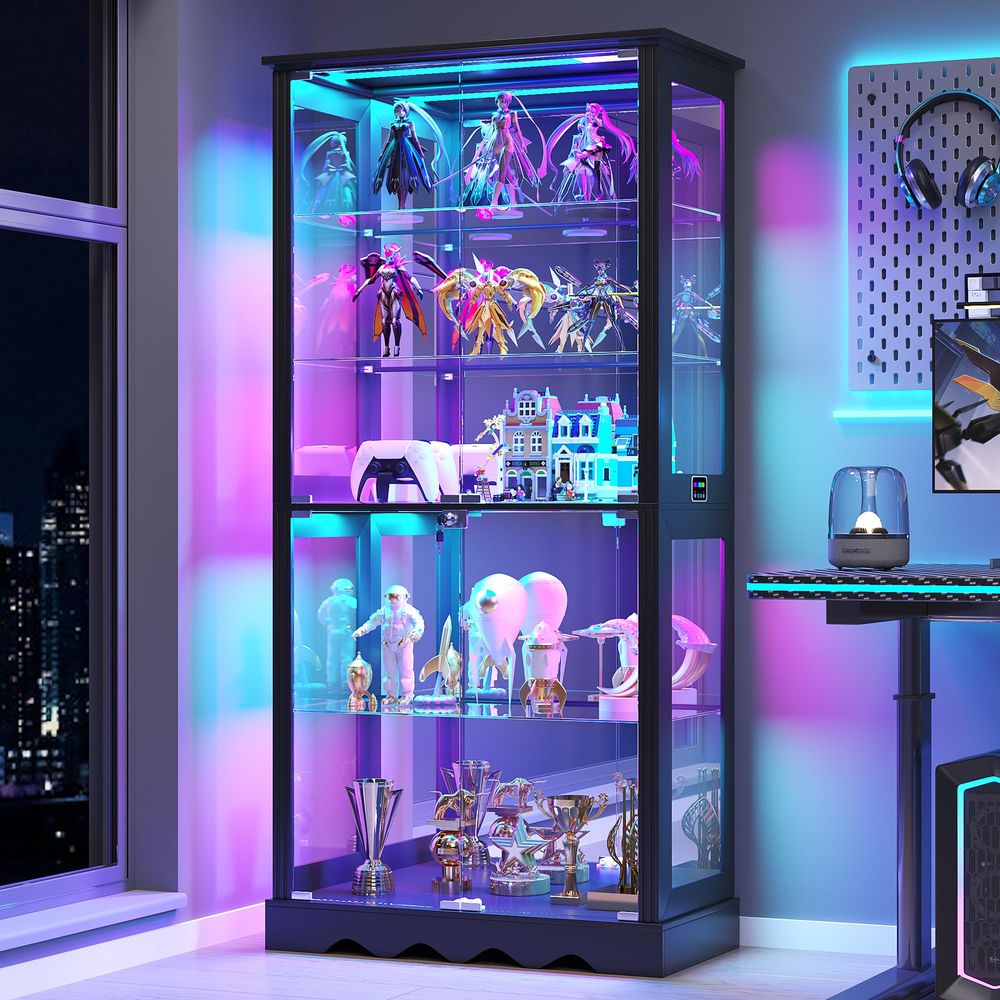 Display Cabinet with Glass Doo - Lighting & Home Decor Studio Photos ulasan dan harga