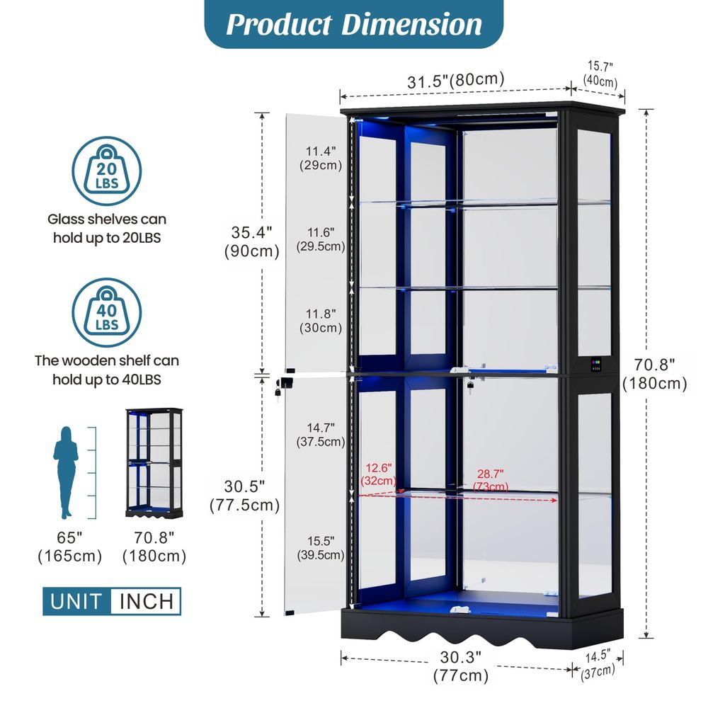 Display Cabinet with Glass Doo - Lighting & Home Decor Studio Photos ulasan dan harga