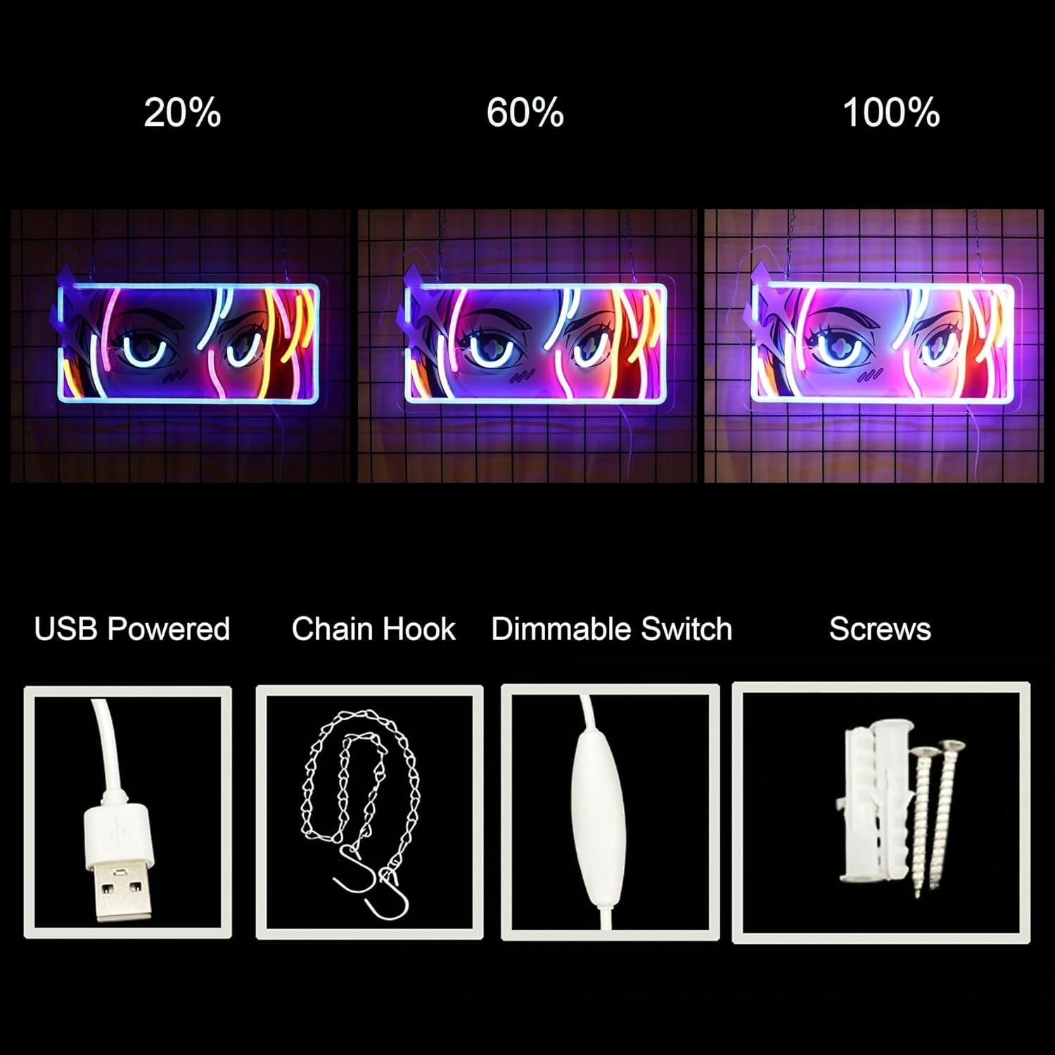 Passionate Eyes Neon Sign USB  - Wall Decor Lighting ulasan dan harga