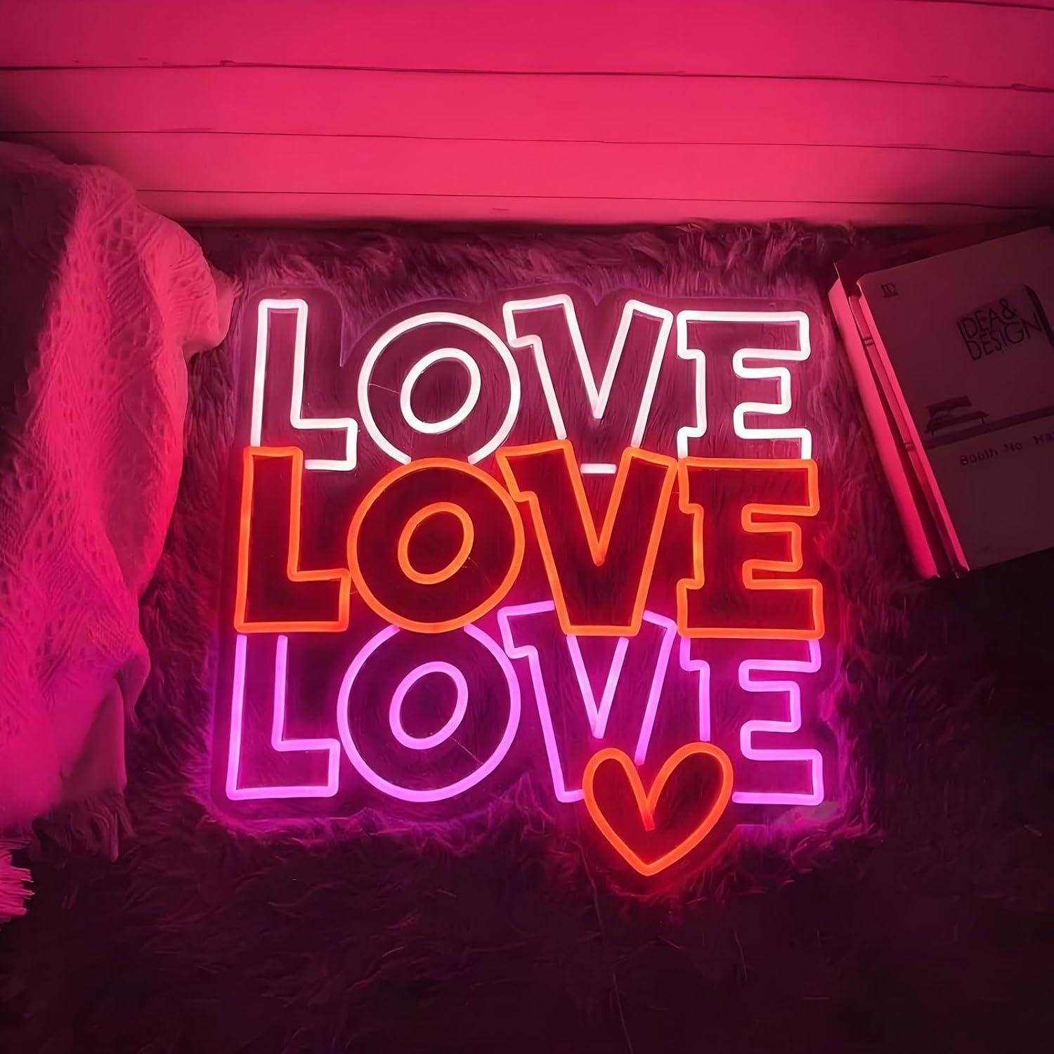 Love Neon Sign USB Dimmable LE - Wall Decor Lighting ulasan dan harga