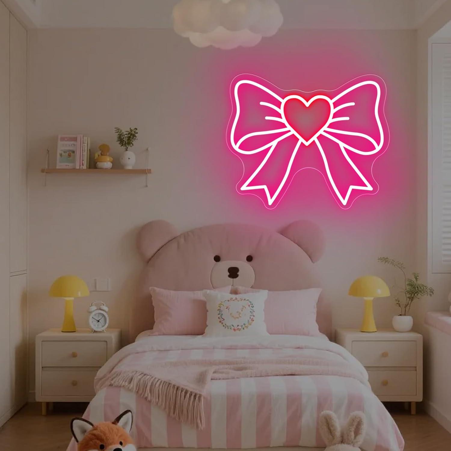Bow Neon Signs USB Dimmable LE - Wall Decor Lighting ulasan dan harga