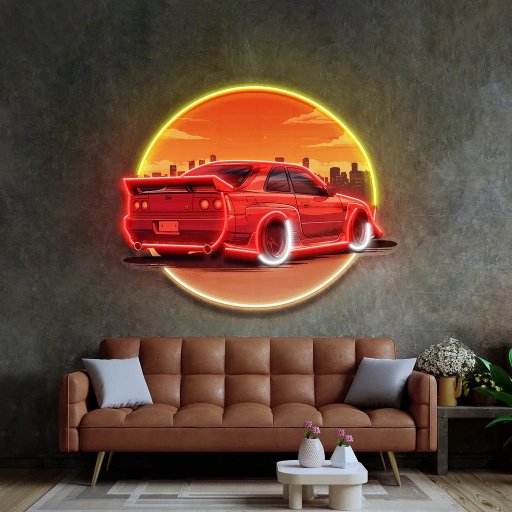 Stylish Sunset Car Neon Wall S - Bathroom Lighting Decor Ideas ulasan dan harga