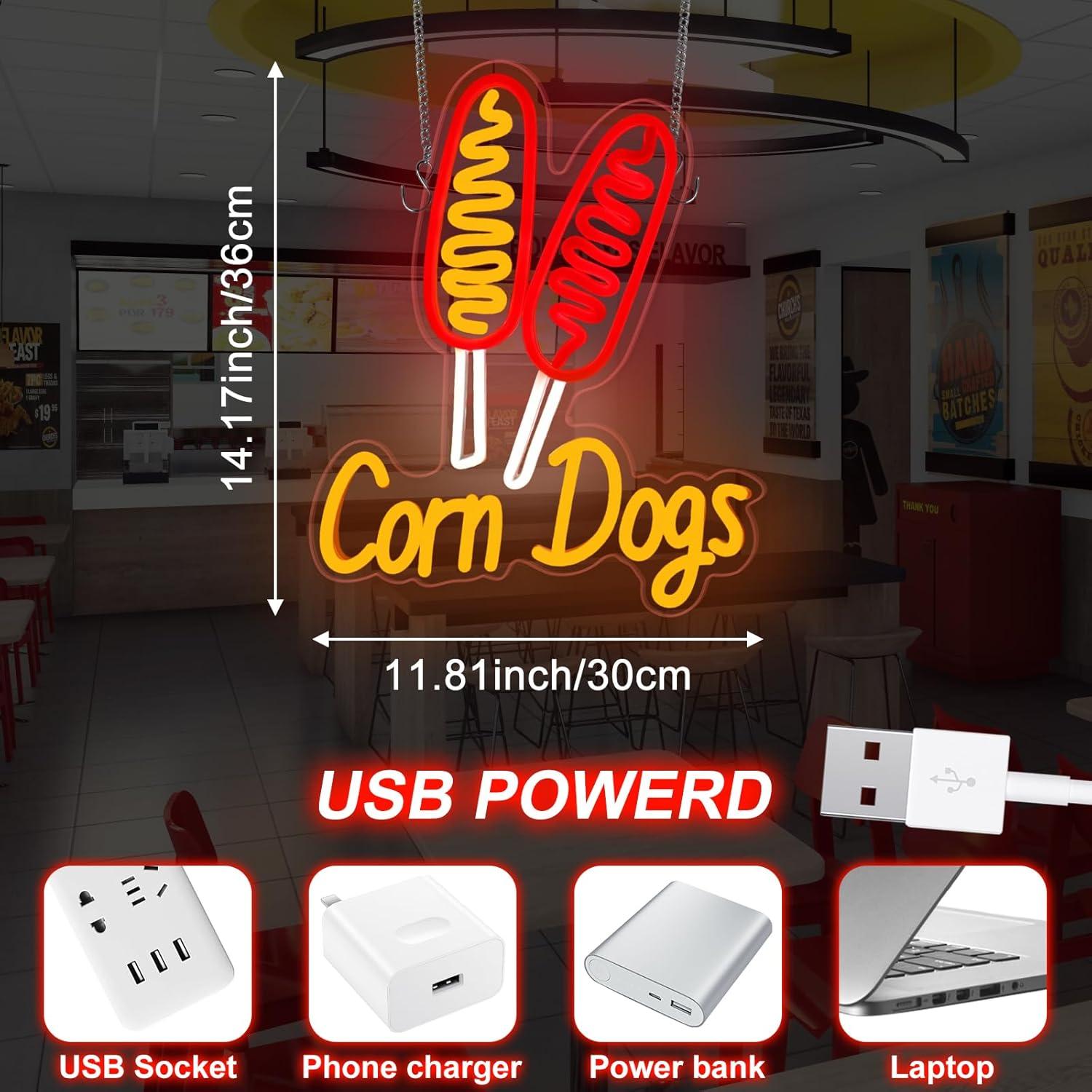 Corn Dog Neon Sign Snack USB D - Wall Decor Lighting ulasan dan harga